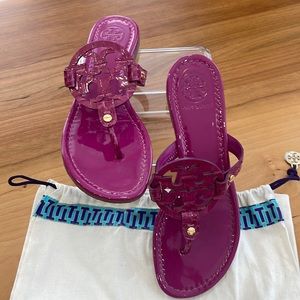 Tory Burch Miller Croc Embossed Sandal